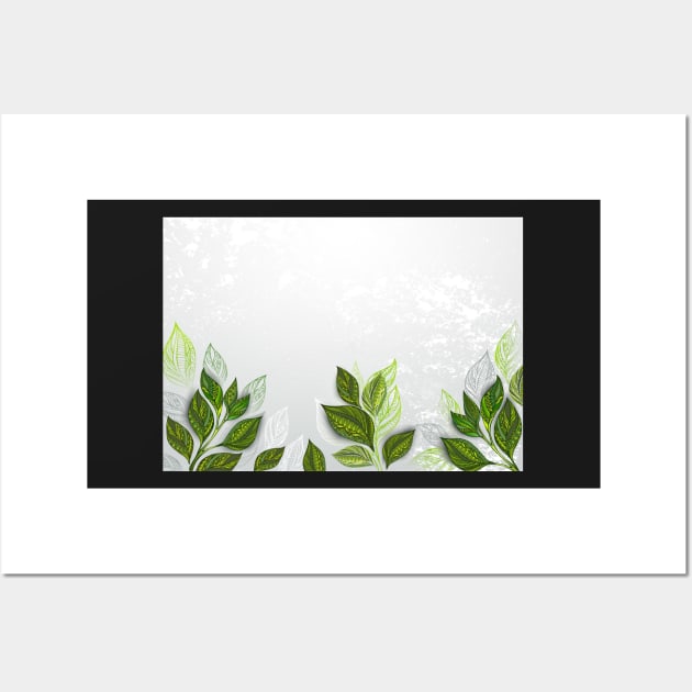 Background with tea plants Wall Art by Blackmoon9